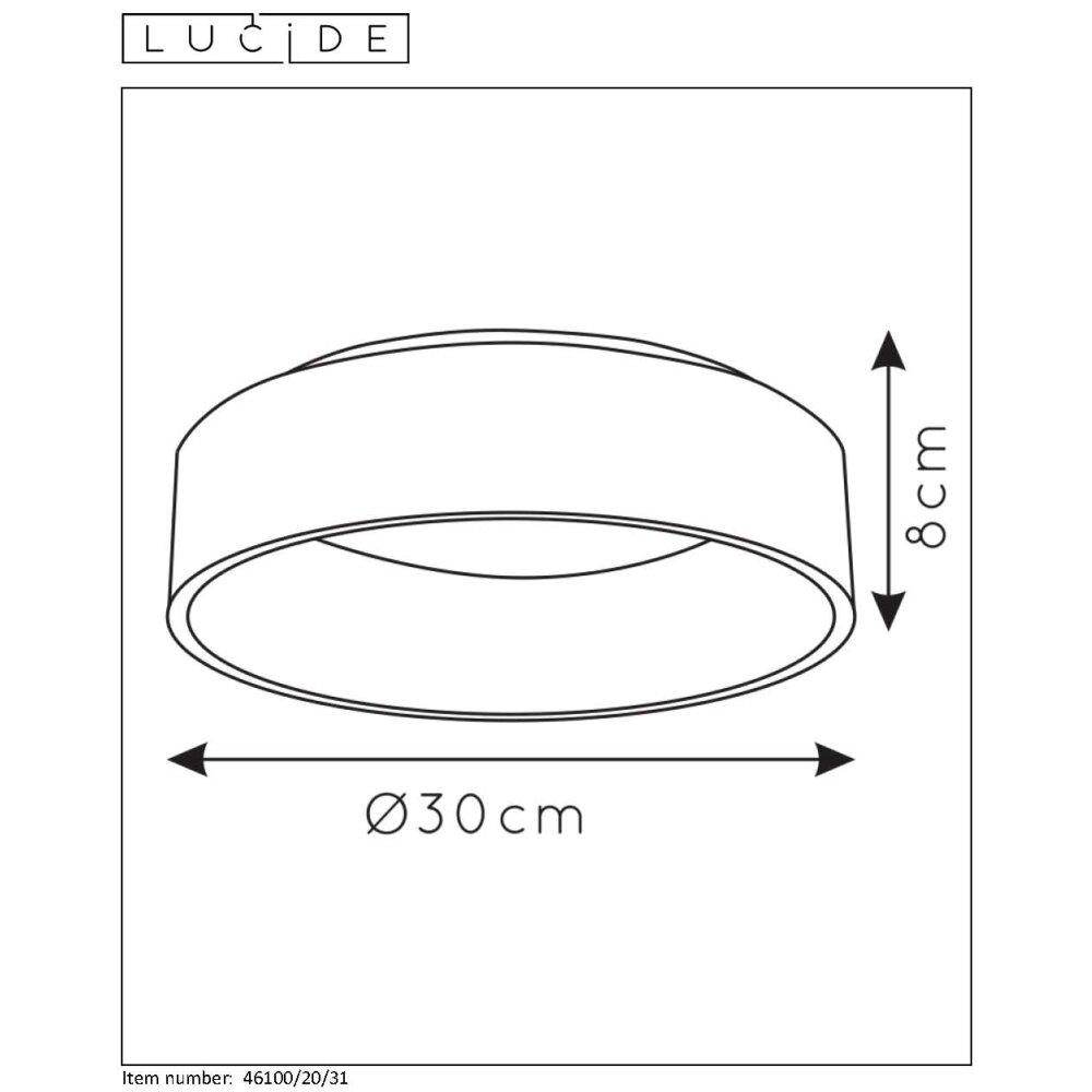 Lucide TALOWE Plafondlamp LED Wit, 1-licht