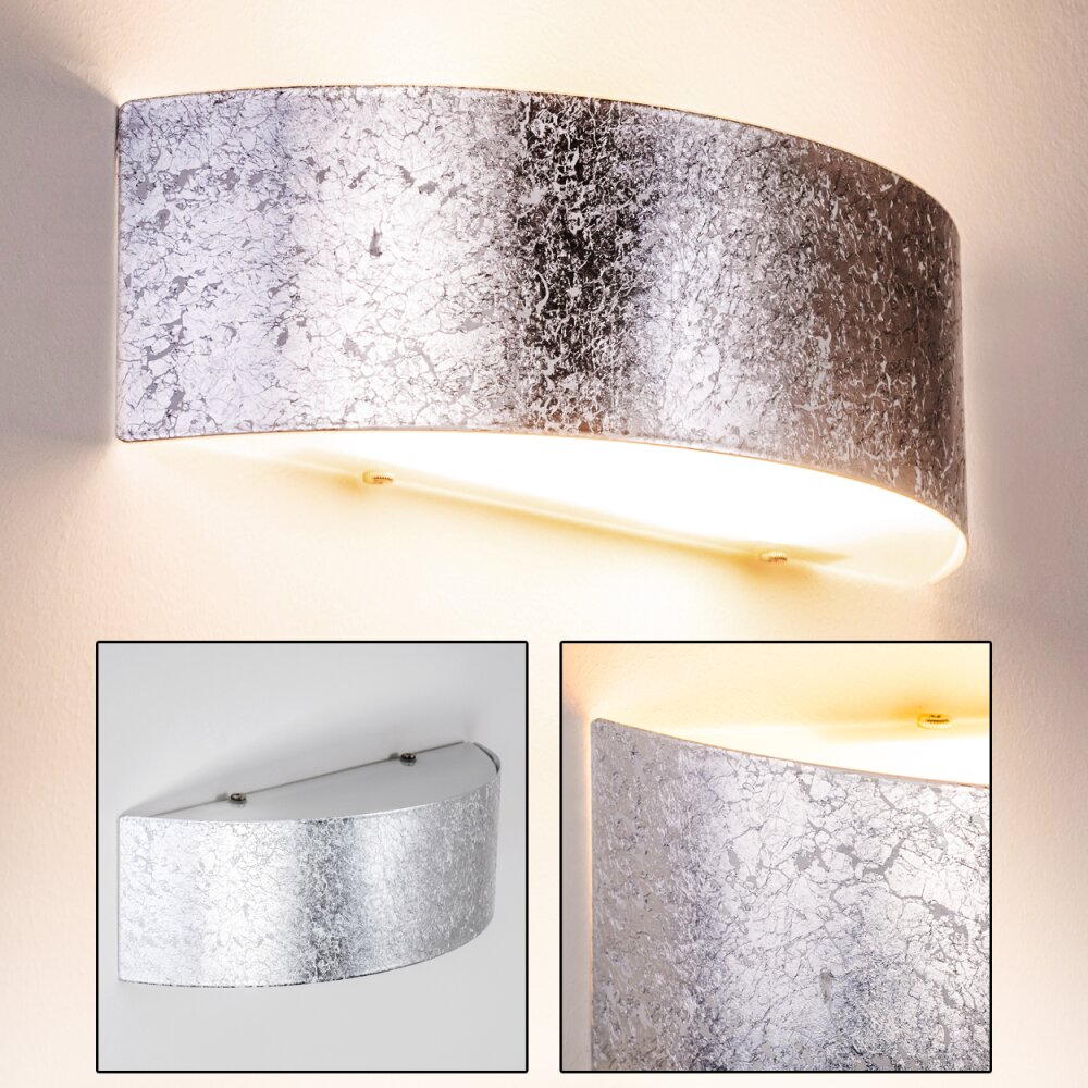 Lesina L Muurlamp Zilver, 2-lichts main product photo