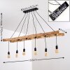 Yaak Hanglamp Hout licht, Zwart, 6-lichts