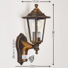 Loria Buiten muurverlichting Bruin, Goud, 1-licht