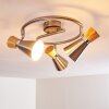 Pulau Plafondlamp Hout licht, Nikkel mat, 3-lichts