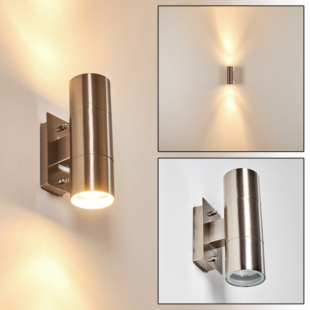 Malaga Buiten muurverlichting roestvrij staal, 2-lichts main product photo