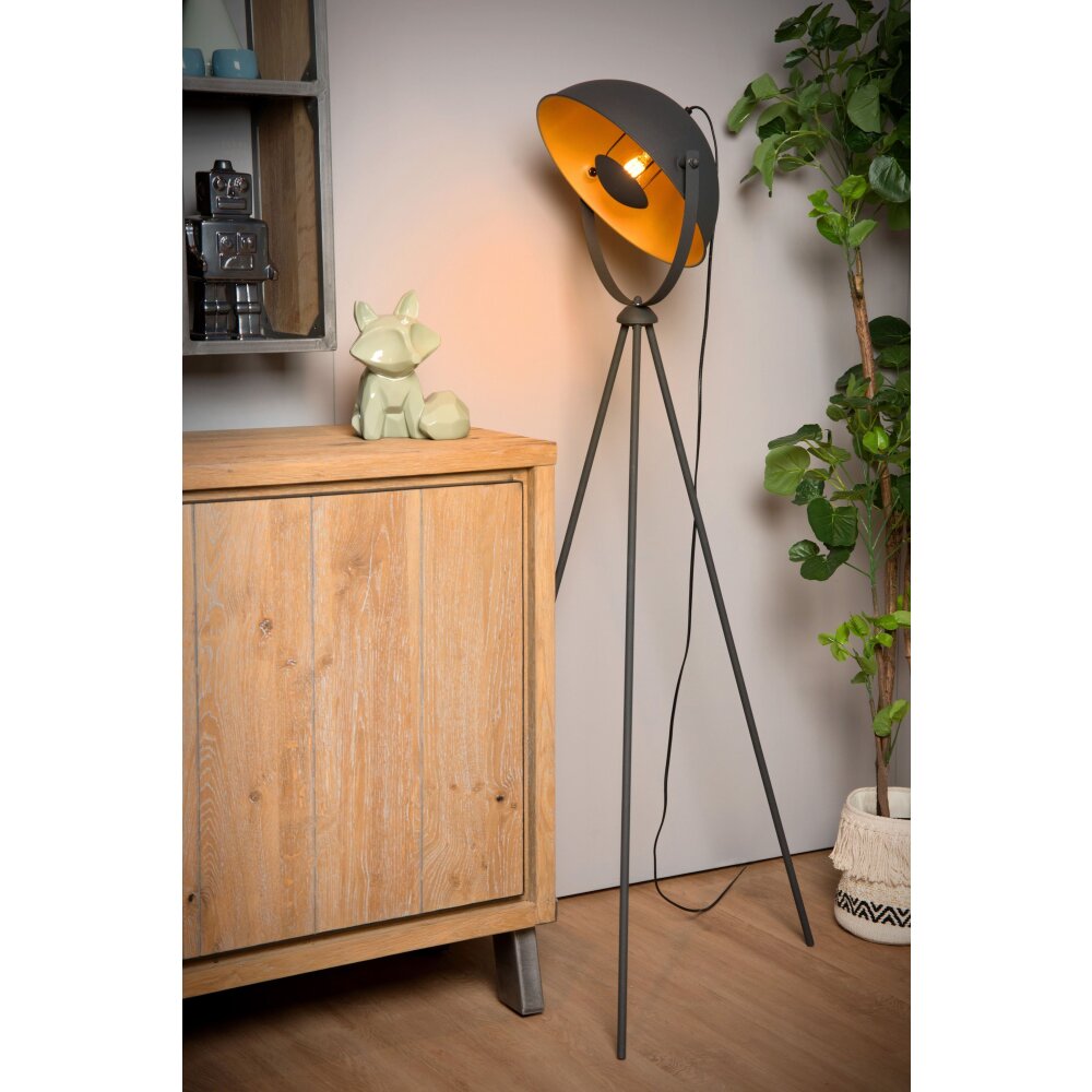 Lucide ALVARO Staande lamp Zwart, 1-licht main product photo