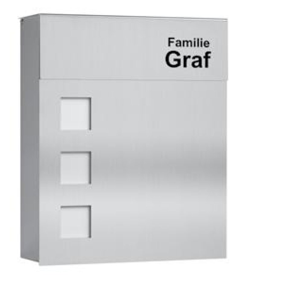 CMD Brievenbus met gravure roestvrij staal main product photo