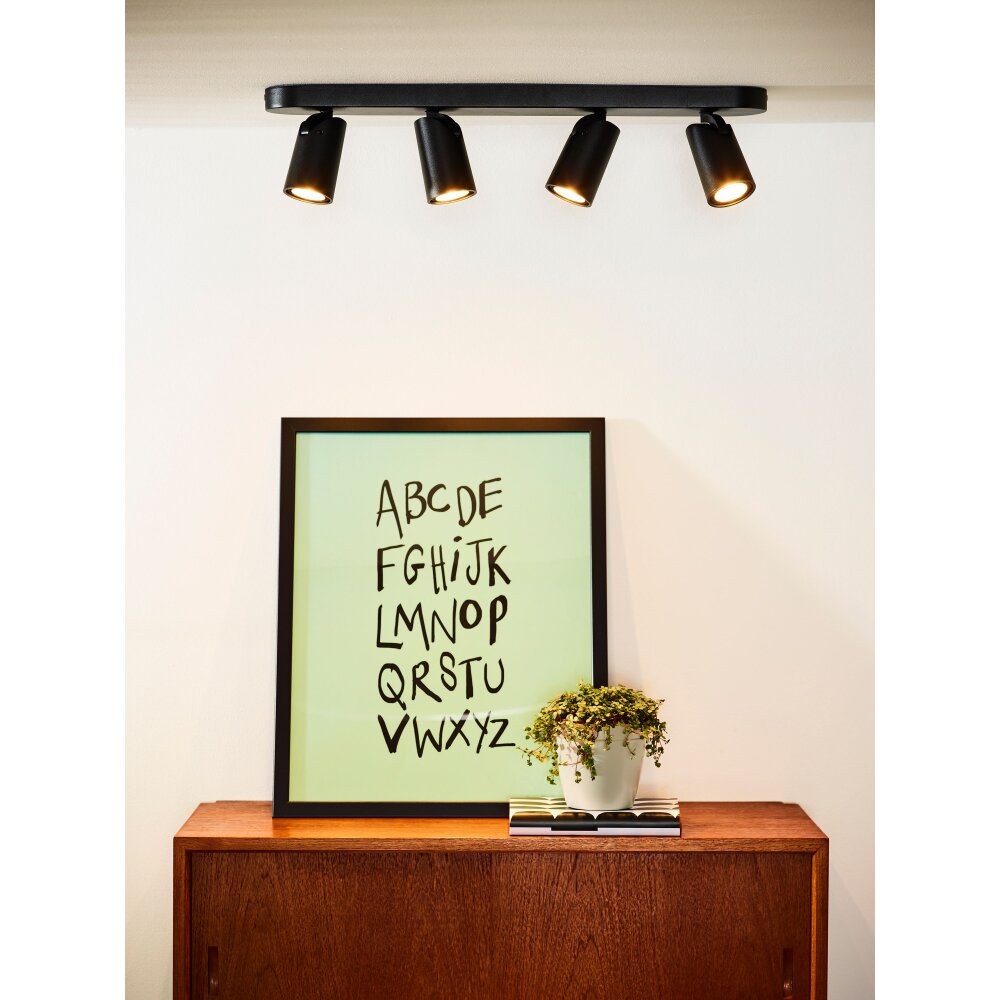 Lucide XYRUS Plafond spot LED Zwart, 4-lichts main product photo