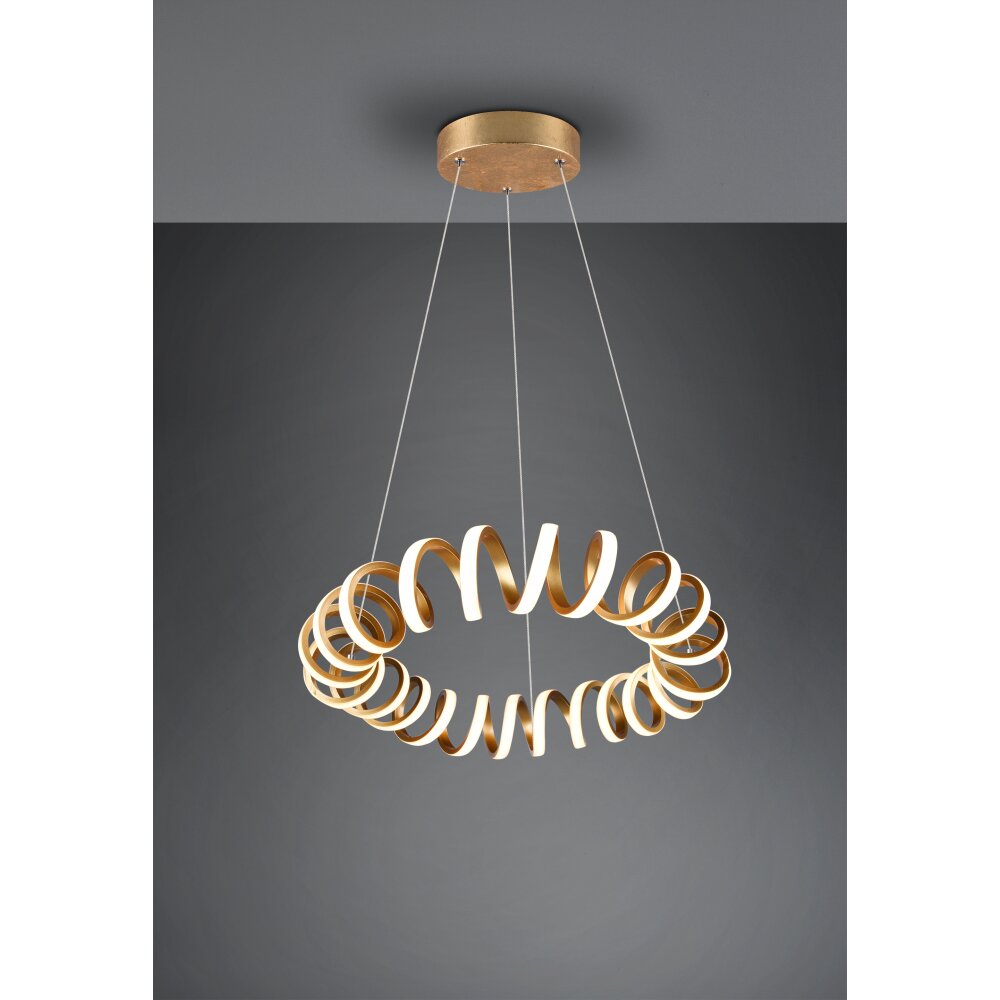 Trio Curl Hanglamp LED Goud, 1-licht main product photo