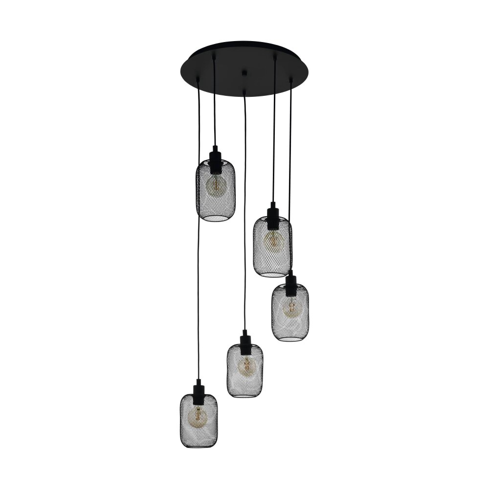 Eglo WRINGTON Hanger Zwart, 5-lichts main product photo