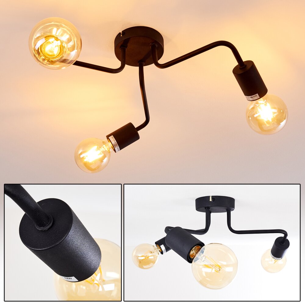 Valcolla Plafondlamp Zwart, 3-lichts main product photo