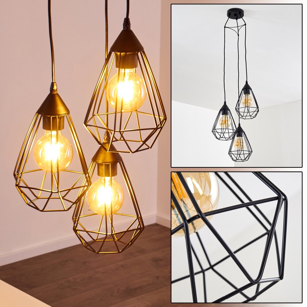 Kunir Hanger Zwart, 3-lichts main product photo