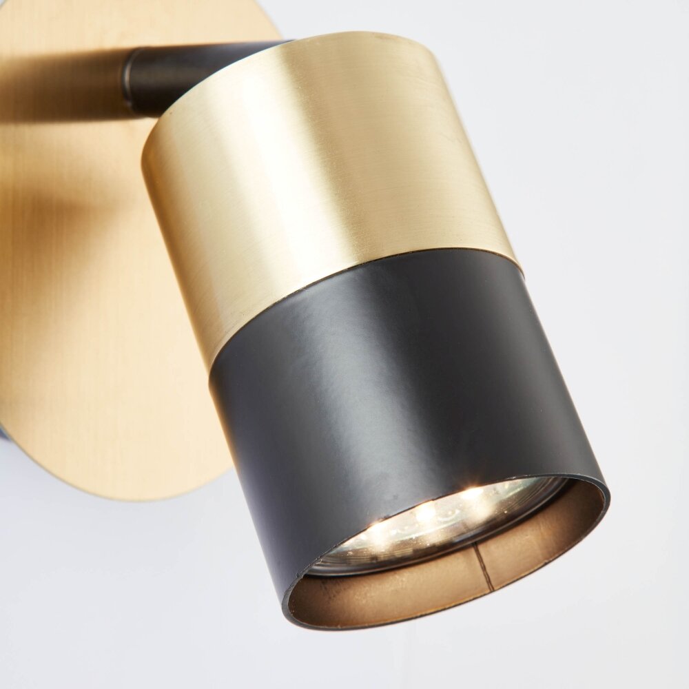 Brilliant Maribel Muurspot Messing, Zwart, 1-licht