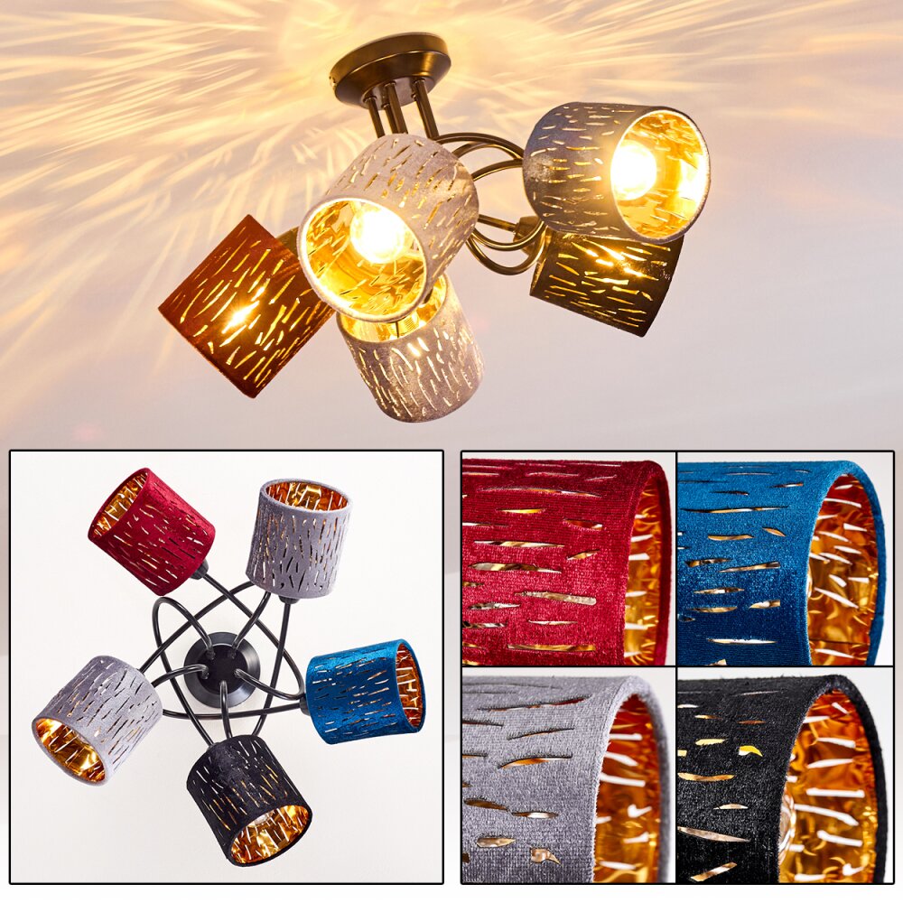 Liared Plafondlamp Zwart, 5-lichts main product photo