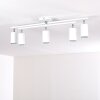 Zuoz Plafondlamp Chroom, Wit, 5-lichts