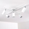 Zuoz Plafondlamp Chroom, Wit, 5-lichts