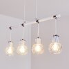 Barakaldo Hanglamp Chroom, Wit, 4-lichts