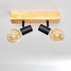 Barbengo Plafondlamp Hout licht, Zwart, 2-lichts