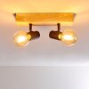 Barbengo Plafondlamp Hout licht, Zwart, 2-lichts