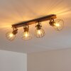 Bitterroot Plafondlamp Grijs, Hout donker, 4-lichts
