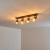 Bitterroot Plafondlamp Grijs, Hout donker, 4-lichts