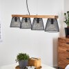 Rhodes Hanglamp Hout donker, Zwart, 4-lichts