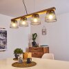 Rhodes Hanglamp Hout donker, Zwart, 4-lichts