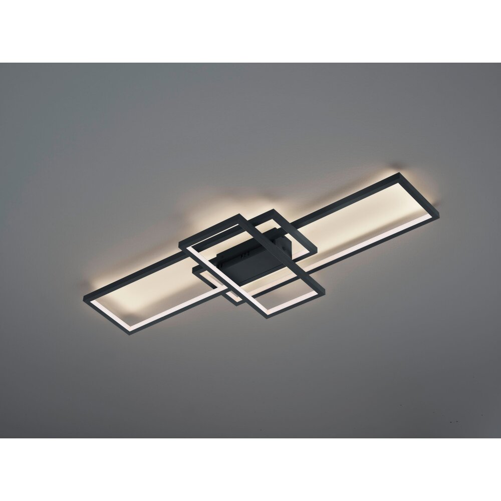 Trio THIAGO Plafondlamp LED Antraciet, 1-licht, Afstandsbediening, Kleurwisselaar main product photo