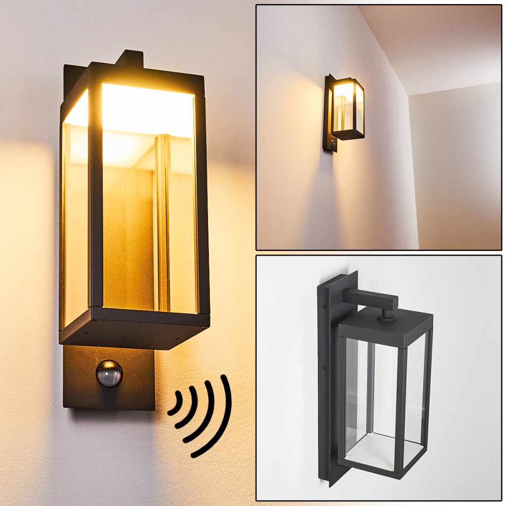 Faroer Buiten muurverlichting LED Antraciet, 1-licht, Bewegingsmelder main product photo