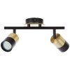 Brilliant Maribel Spotbalk plafond Messing, Zwart, 2-lichts