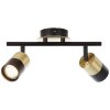 Brilliant Maribel Spotbalk plafond Messing, Zwart, 2-lichts