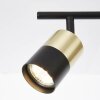 Brilliant Maribel Spotbalk plafond Messing, Zwart, 2-lichts