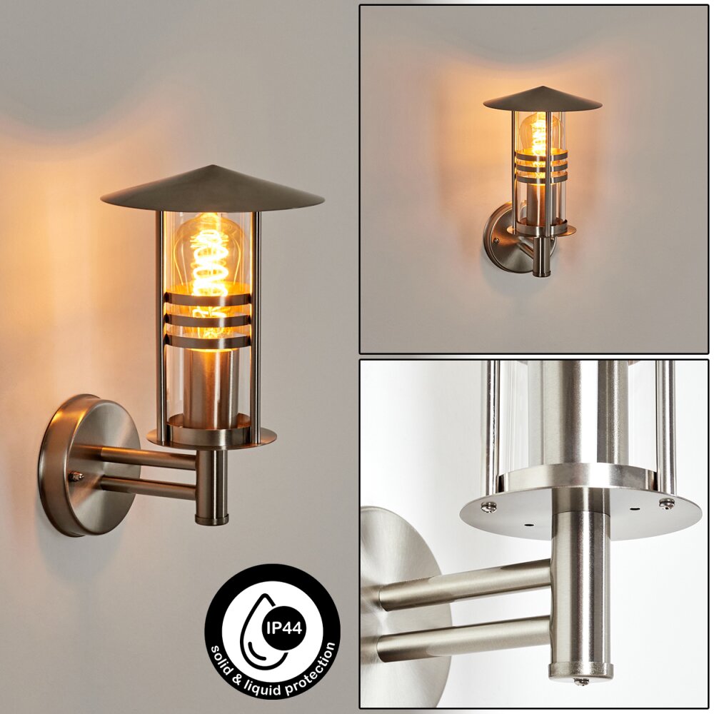 Forli Buiten muurverlichting roestvrij staal, Transparant, Helder, 1-licht main product photo