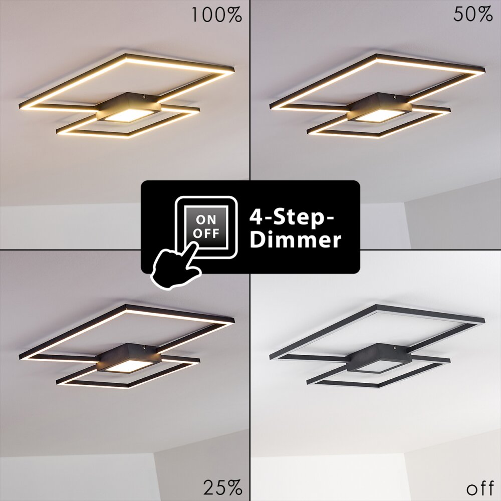 Narpes Plafondlamp LED Antraciet, 1-licht