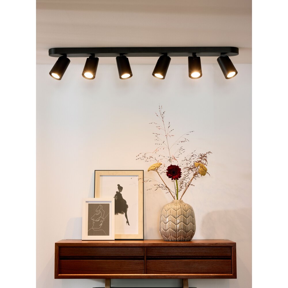 Lucide XYRUS Plafond spot LED Zwart, 6-lichts main product photo