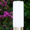 Caserta Staande lamp, Pad licht Roestvrijstalen kleur, Wit, 1-licht