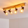 Barbengo Plafondlamp Hout licht, Zwart, 4-lichts