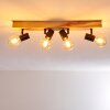Barbengo Plafondlamp Hout licht, Zwart, 4-lichts