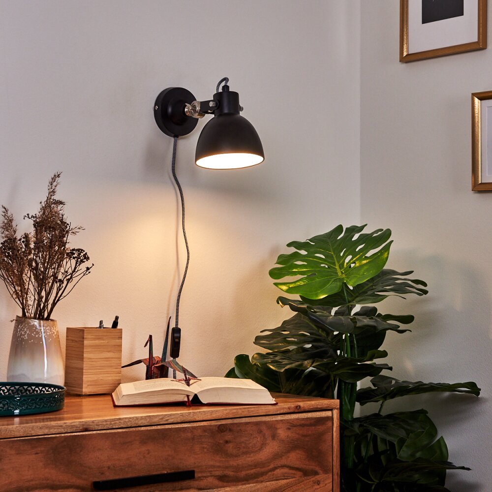 Tilton Wandlamp Nikkel mat, Zwart, 1-licht main product photo