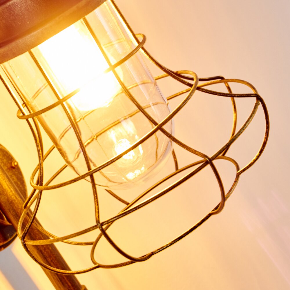 Borkan Buiten muurverlichting Bruin, Goud, 1-licht, Bewegingsmelder