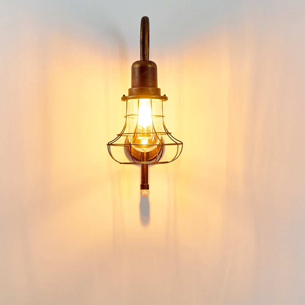 Borkan Buiten muurverlichting Bruin, Goud, 1-licht, Bewegingsmelder