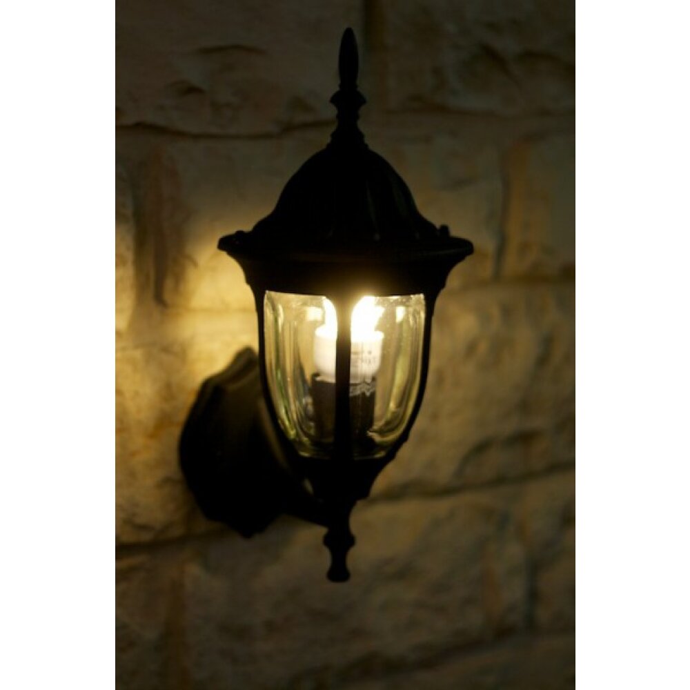 Rabalux Milano Buiten muurverlichting Zwart, Transparant, Helder, 1-licht
