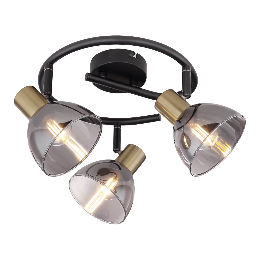 Globo KLERENA Ronde spots Zwart, 3-lichts main product photo