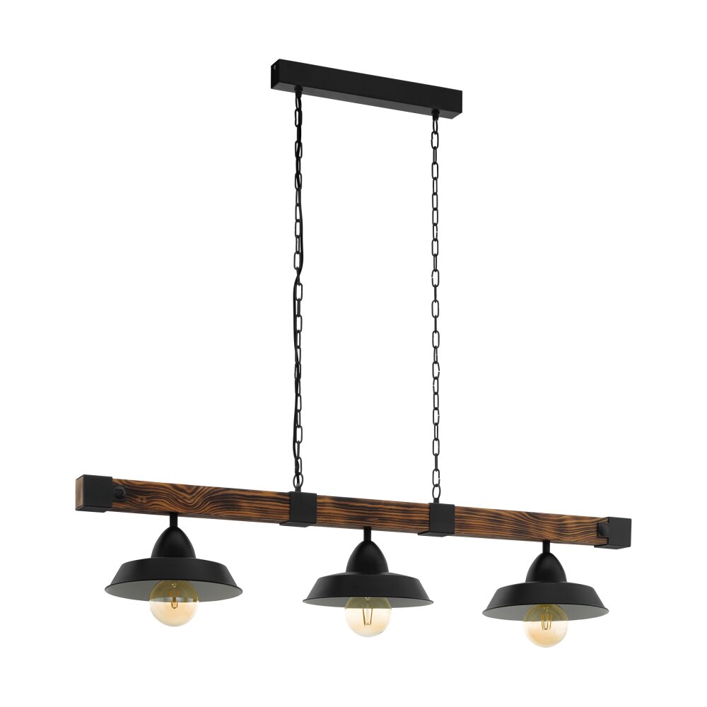 Eglo OLDBURY Hanger Bruin, Zwart, 3-lichts main product photo