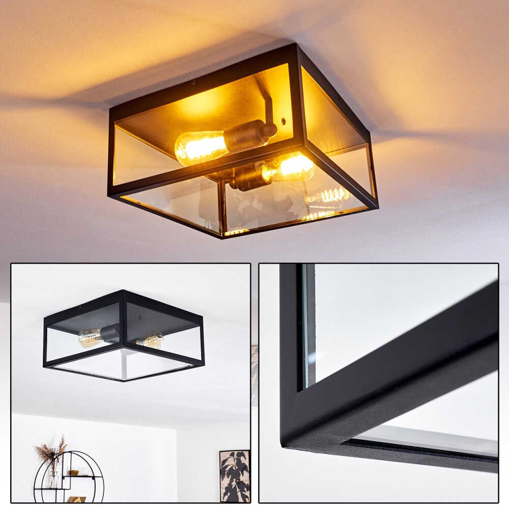 Moatize Plafondlamp Zwart, 2-lichts main product photo