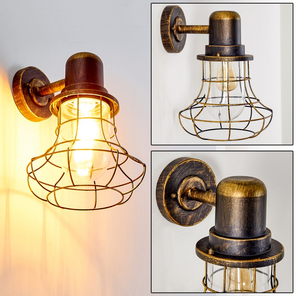 Borkan Buiten muurverlichting Bruin, Goud, 1-licht main product photo
