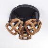 Haervej Wood Plafondlamp Hout licht, Zwart, 3-lichts