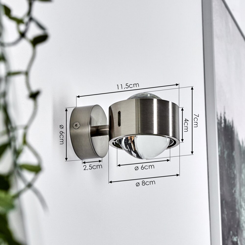 Sapri Muurlamp Nikkel mat, 1-licht