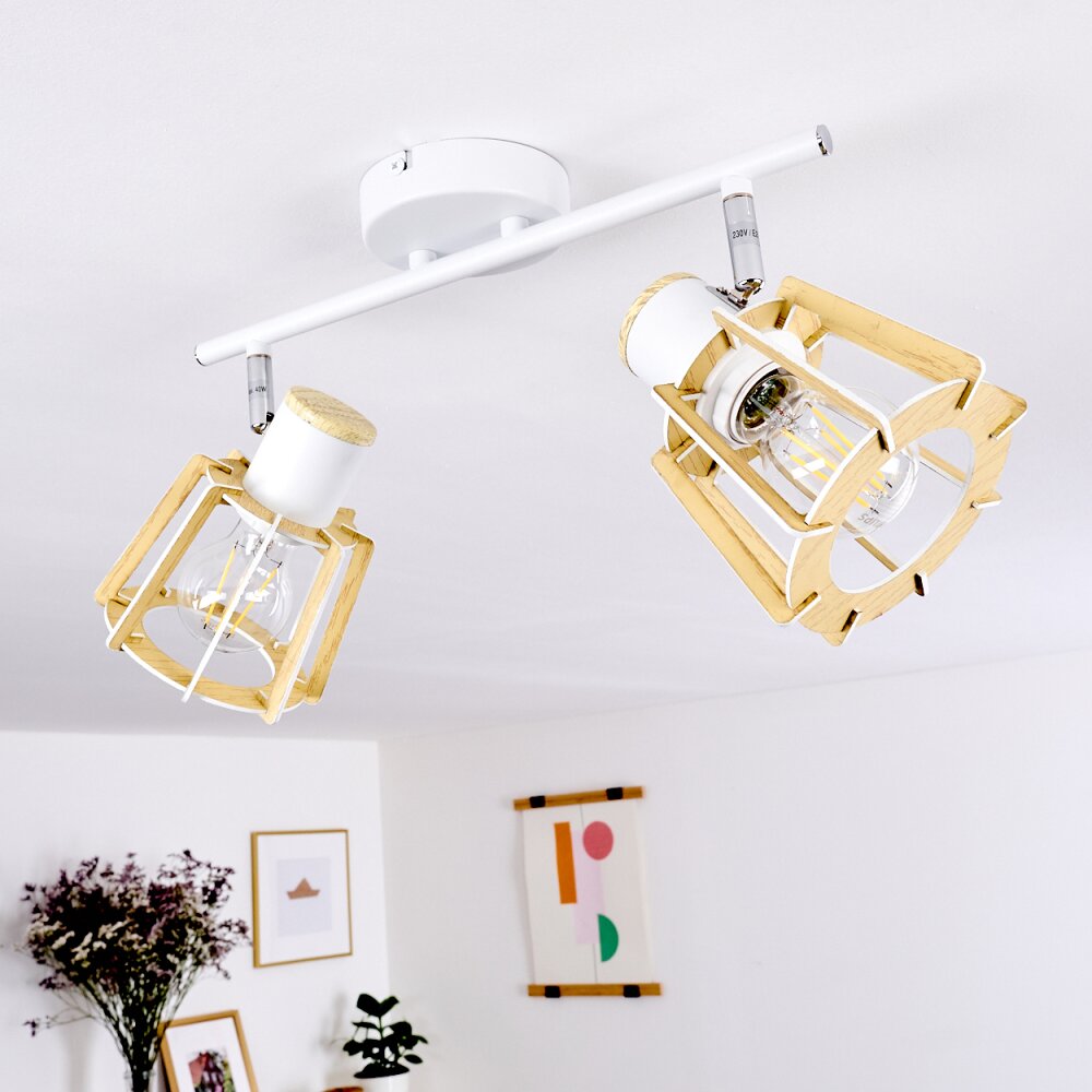 Rieti Plafondlamp Wit, 2-lichts