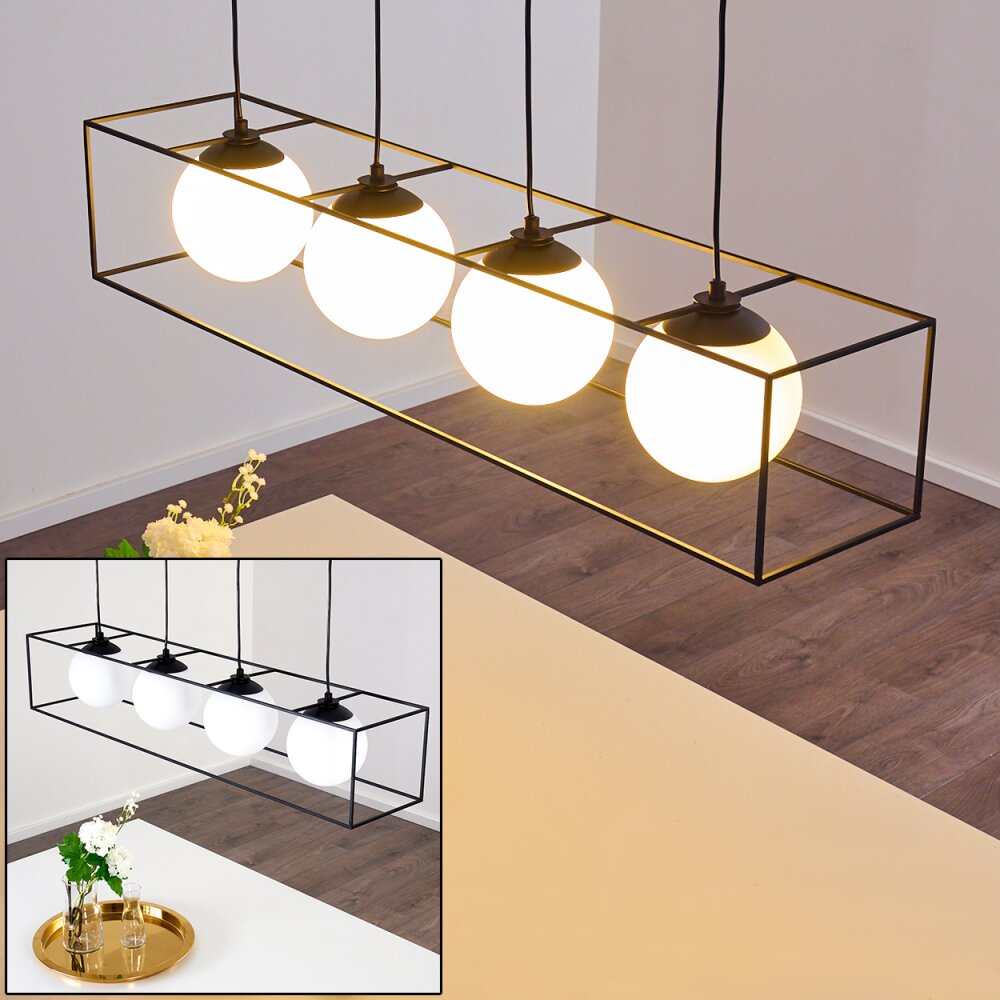 Legano Hanglamp Zwart, Wit, 4-lichts main product photo