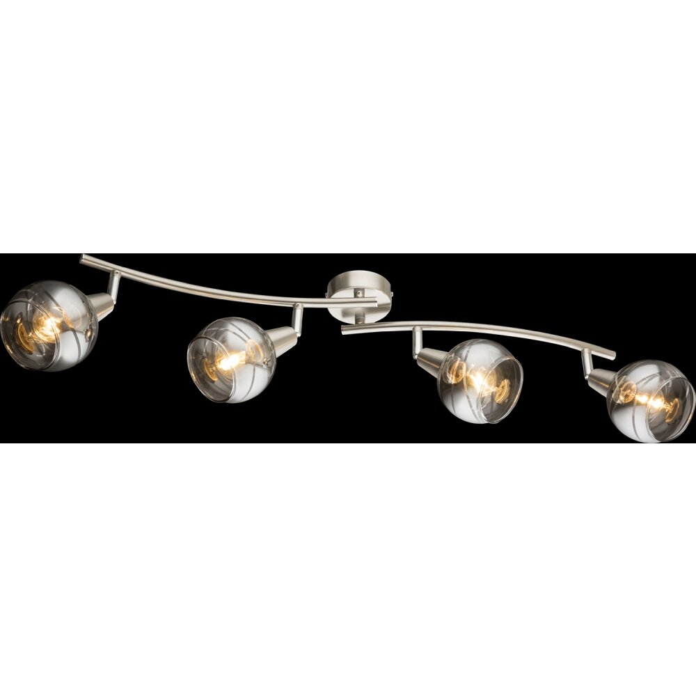 Globo ROMAN Plafond straler LED Nikkel mat, 4-lichts main product photo