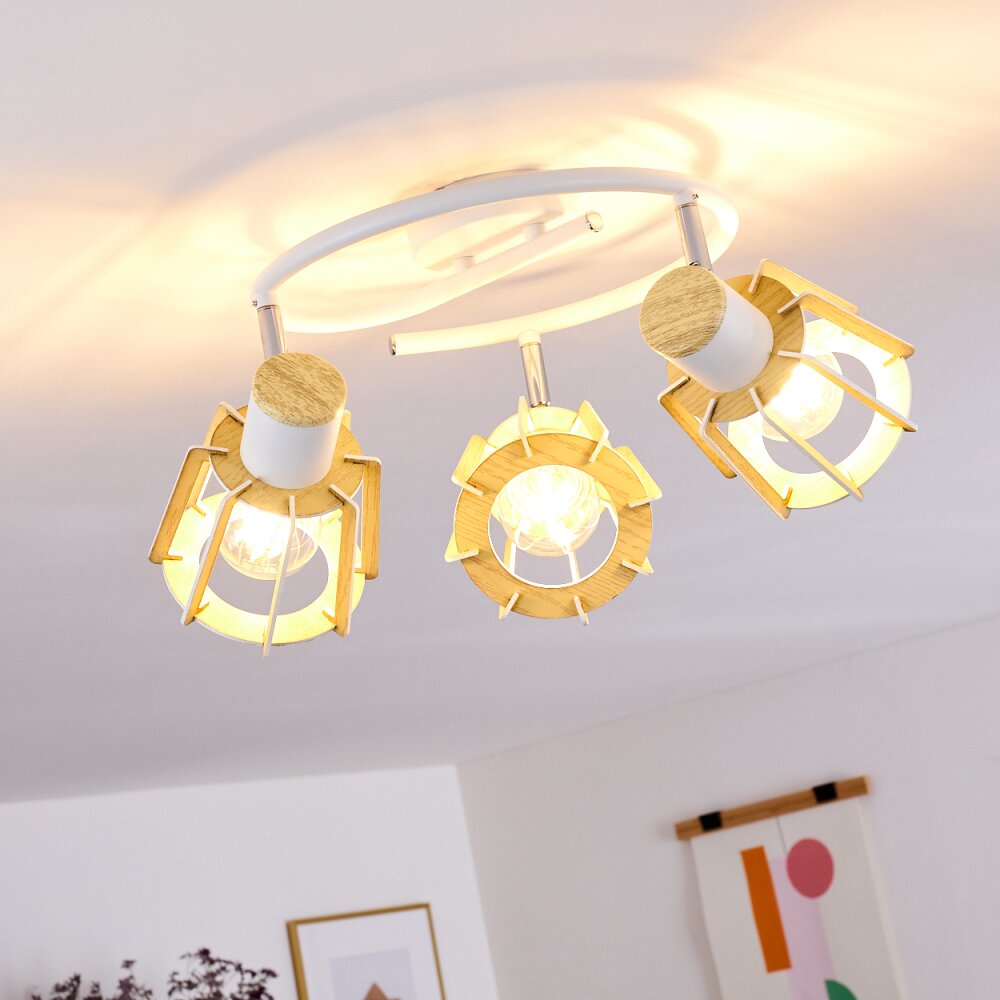 Rieti Plafondlamp Wit, 3-lichts