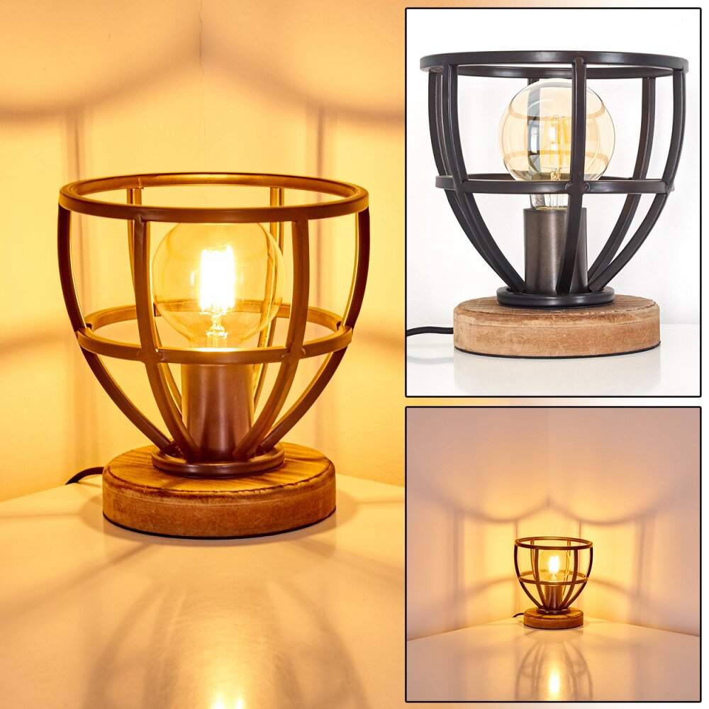 Haervej Tafellamp Hout licht, Zwart, 1-licht main product photo